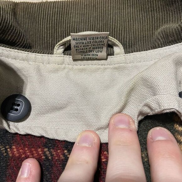 Vintage‎ Canvas Jacket Men's Large Blanket Lined Corduroy Collar Brown - Picture 2 of 8